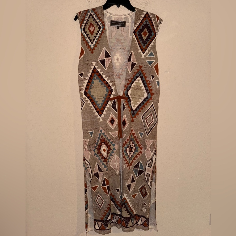 Double D Ranch Multicolor Western Tribal Kimono Size Large - Picture 2 of 8